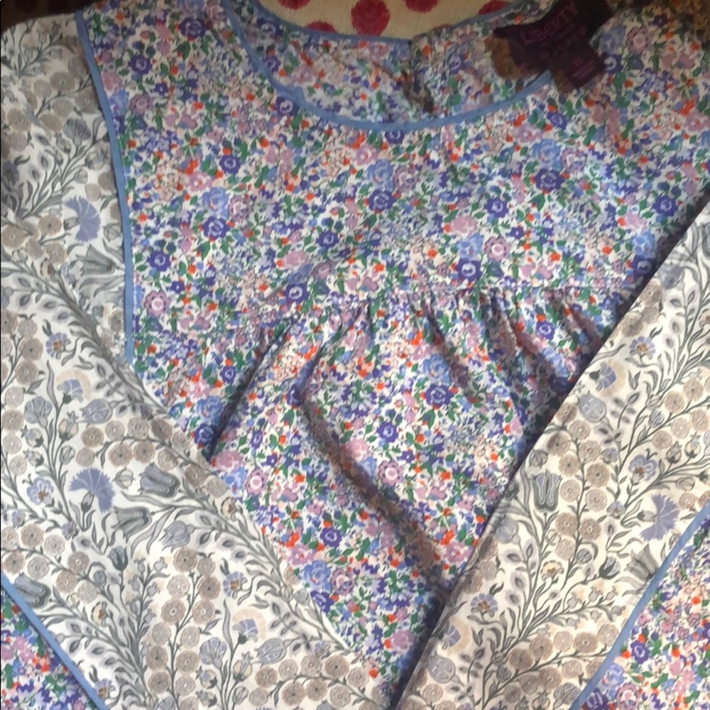 J Crew Liberty Claire Aude/Isborella Peasant Top